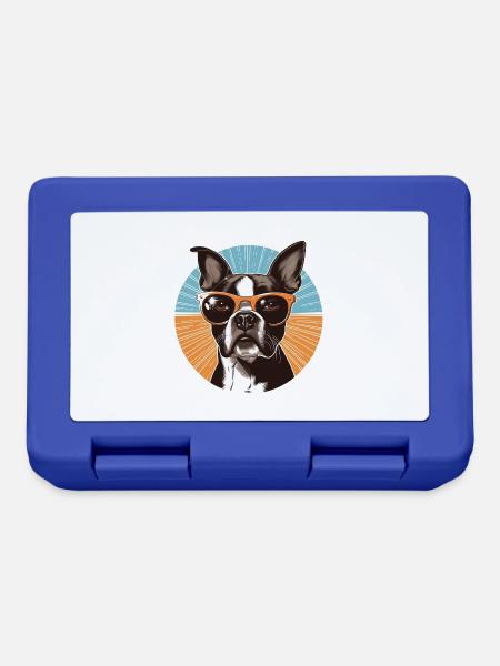 Boston Terrier - Brotdose - Royalblau