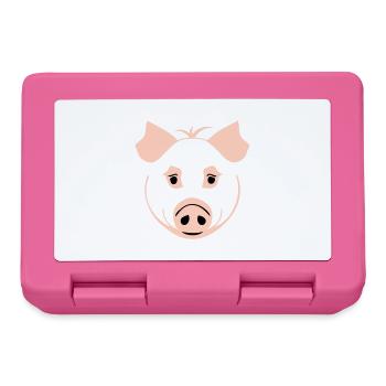 Schwein im Comic Stil - Brotdose - Pink - Vorne