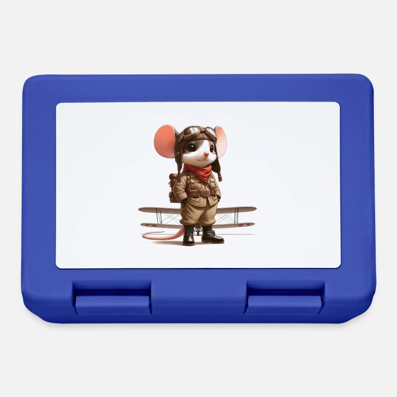 Cute Mouse Pilot - Lunchbox - royal blue