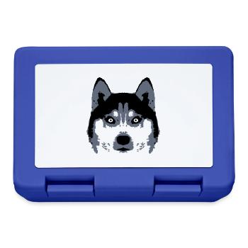 Hund Weißer Husky Gesicht Kopf Schöne Rasse Cool - Brotdose - Royalblau - Vorne