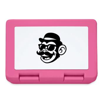 Singe Sir Moustache - Boîte à goûter - rose - Devant