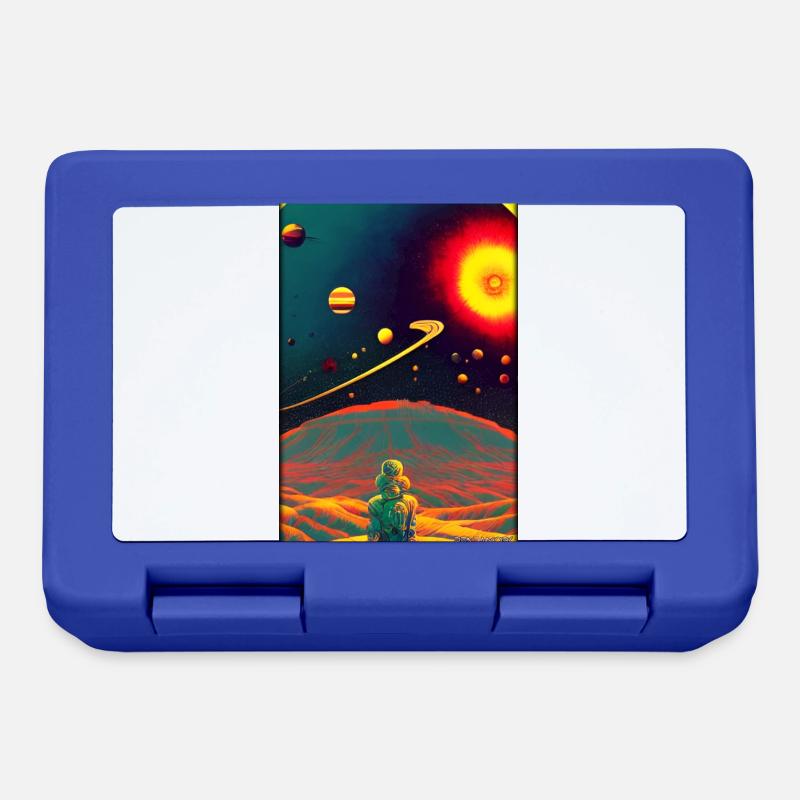 Galaxy Cosmos Universe Solar System Astronaut - Lunchbox - royal blue