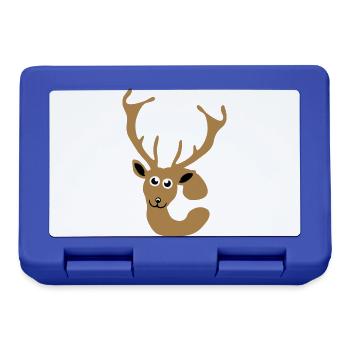 cerf lettre c animaux - Boîte à goûter - bleu royal - Devant
