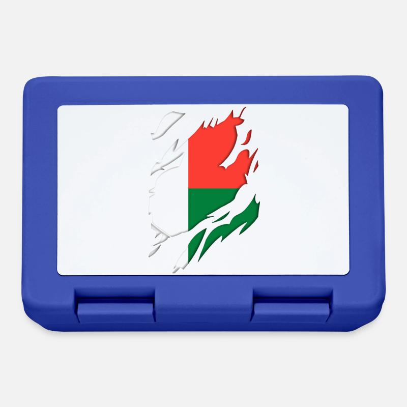 Motif déchiré du drapeau de Madagascar - Boîte à goûter - bleu royal