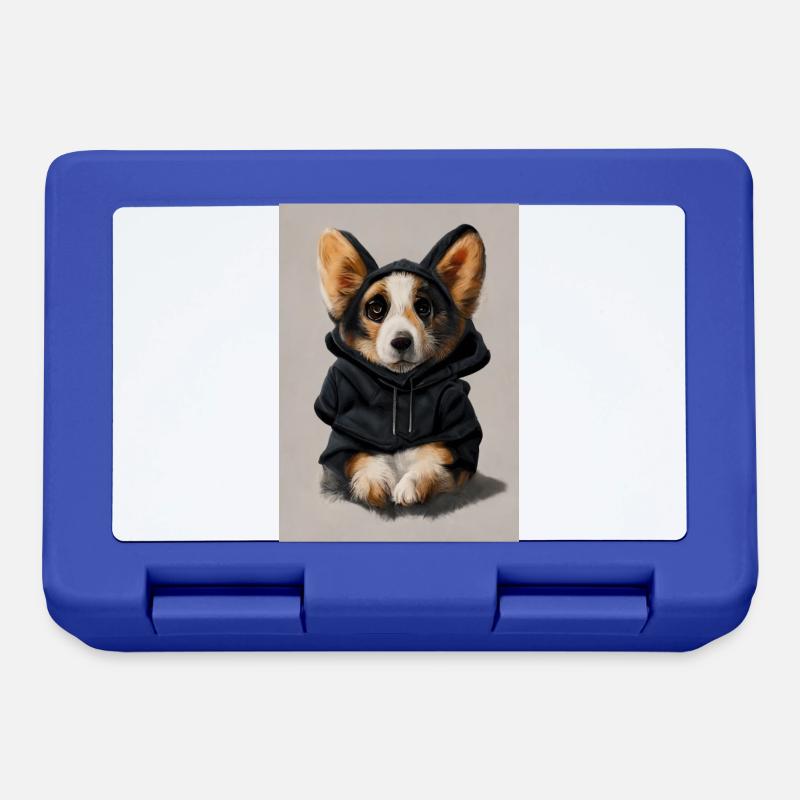Süßer Corgi im Kapuzenpullover - Brotdose - Royalblau