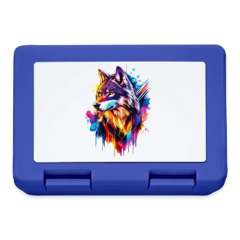 Loup Tête de loup Prédateur Forêt Nature sauvage Coloré - Boîte à goûter - bleu royal - Devant
