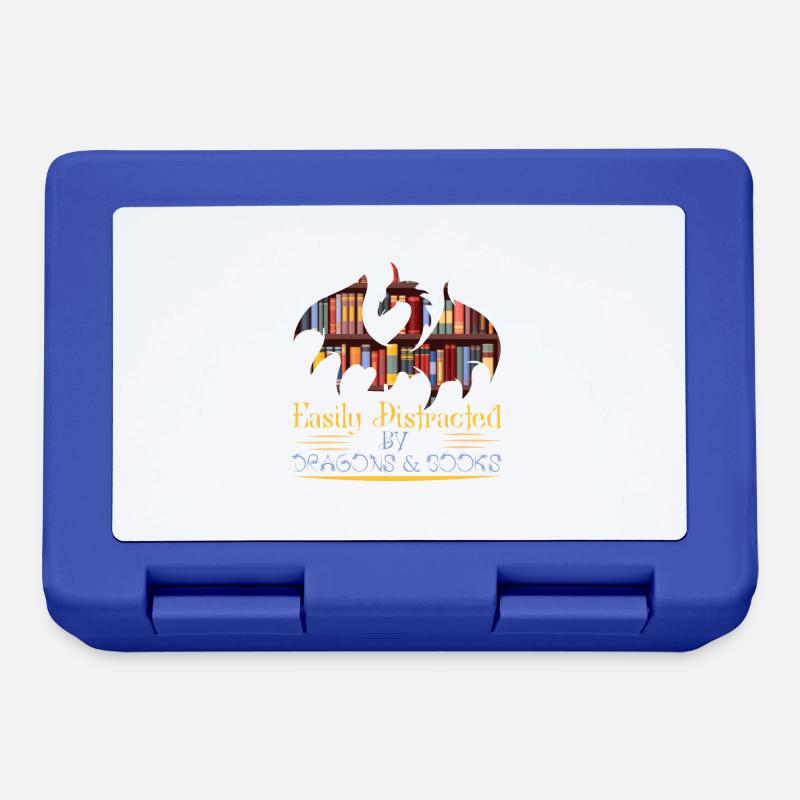 Easily Distracted By Dragons And Books exciting - Lunchbox - royal blue
