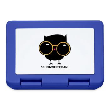 Eule mit Brille (b) - Brotdose - Royalblau - Vorne