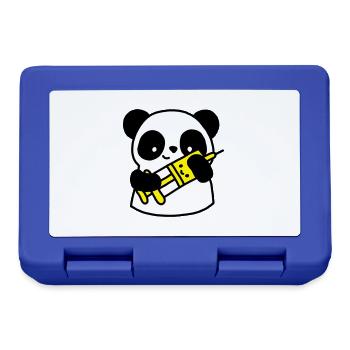 Panda Krankenschwester mit Spritze - Brotdose - Royalblau - Vorne