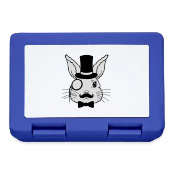 Sir Rabbit Monocle Cylinder - Lunchbox - royal blue - Front