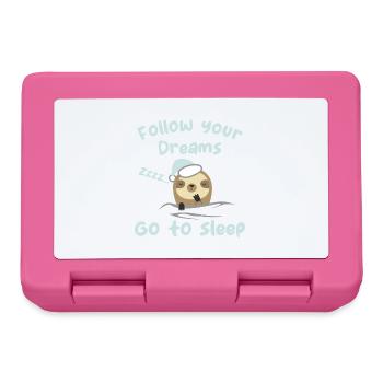 Follow your dreams, go to sleep - humour - Boîte à goûter - rose - Devant