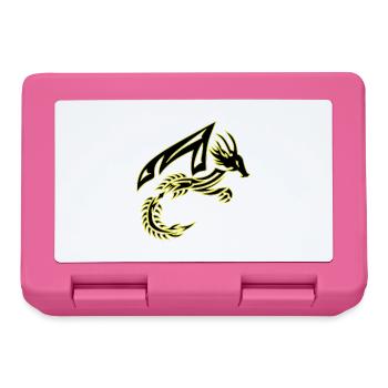 Tribal Black and Yellow Dragon - Lunchbox - pink - Front