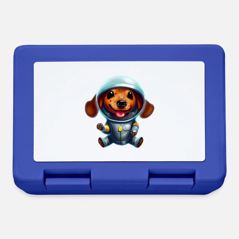 Astronaut Dackel - Brotdose - Royalblau