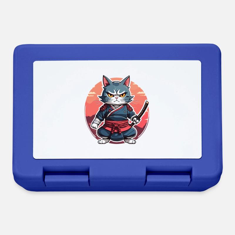 Samurai-Katze #16 - Brotdose - Royalblau
