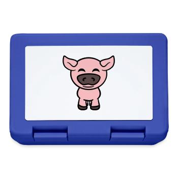 Petit Cochon Mignon Cochon Animal Amour - Boîte à goûter - bleu royal - Devant