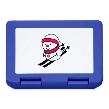 Skieur Bonhomme de neige 02 - Boîte à goûter - bleu royal - Devant