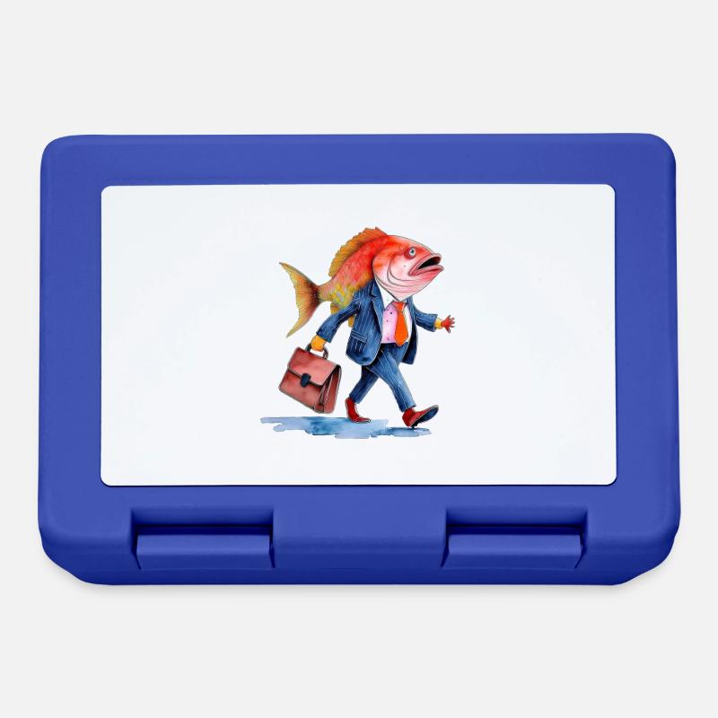 Funny Business Fish Creative Design Work - Lunchbox - royal blue