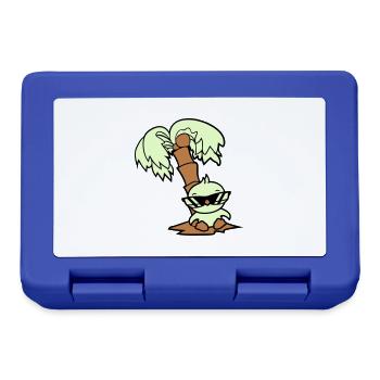 Duck Small Cute Bird Sunglasses Funny Palm Tree - Lunchbox - royal blue - Front