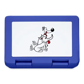 2 chiens équipe deux amis queue wiggle équipage - Boîte à goûter - bleu royal - Devant