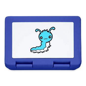 Chenille mignonne petite larve amicale ver heureux - Boîte à goûter - bleu royal - Devant