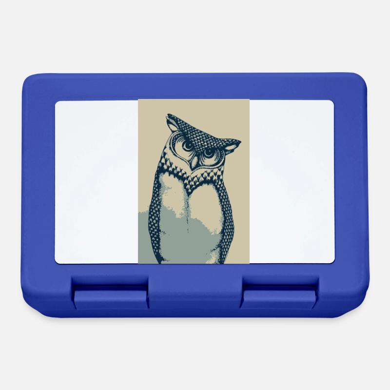 chouette - Boîte à goûter - bleu royal