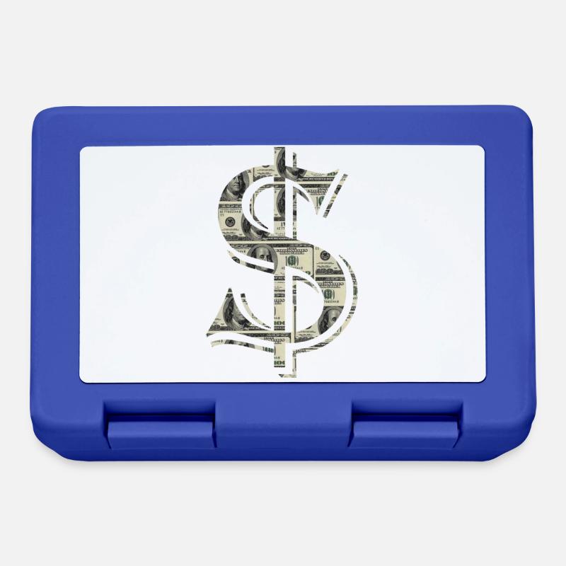 dollar rempli de billets de 100 dollars - Boîte à goûter - bleu royal