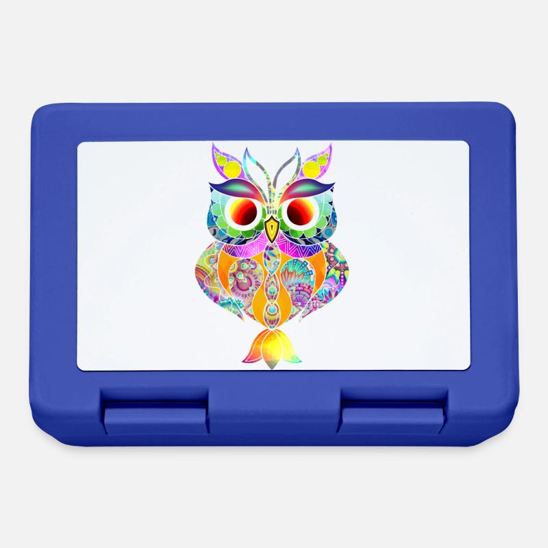 Hibou abstrait coloré - Boîte à goûter - bleu royal
