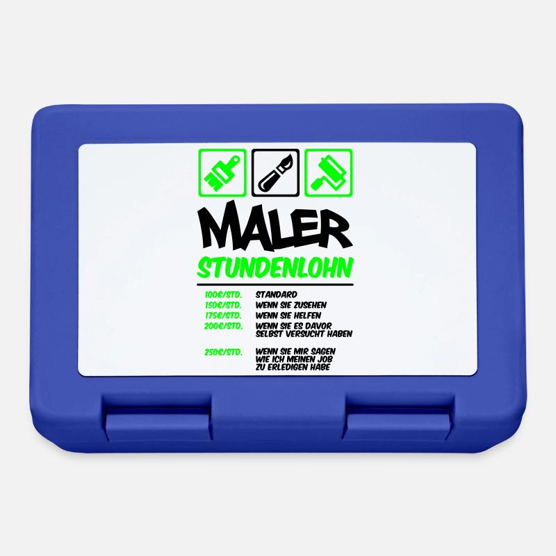 Farbe änderbar | Maler Stundenlohn - Brotdose - Royalblau