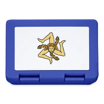 Sizilien Trinacria sizilianische Flagge Sicilia - Brotdose - Royalblau - Vorne