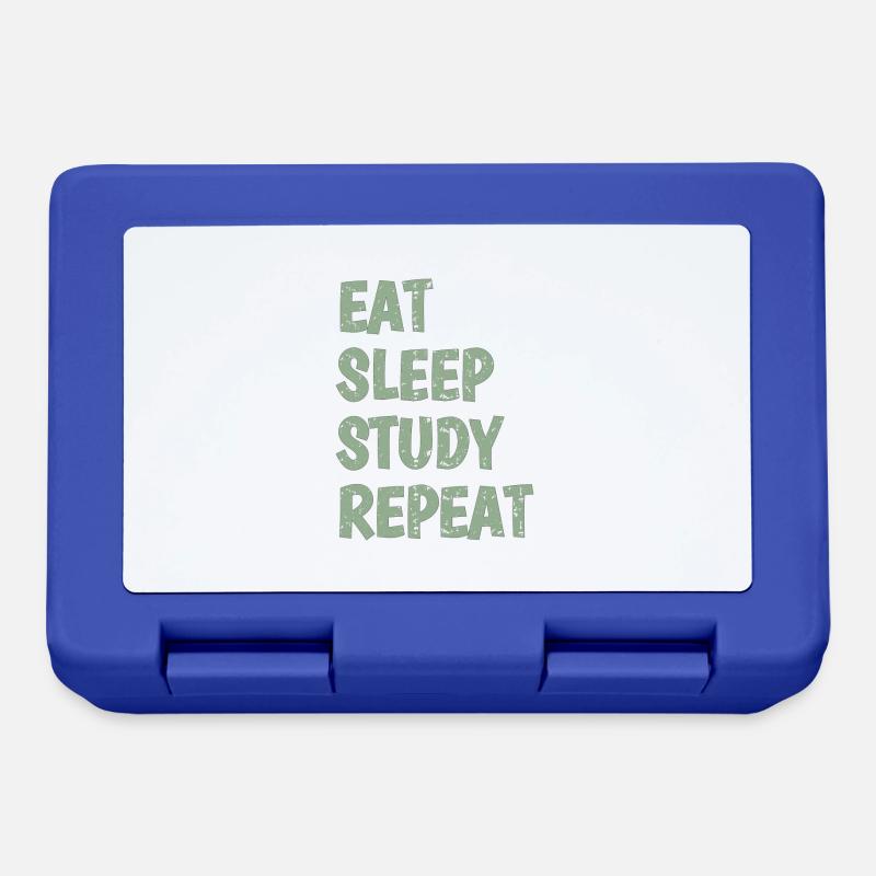 Eat Sleep Study Repeat - Brotdose - Royalblau