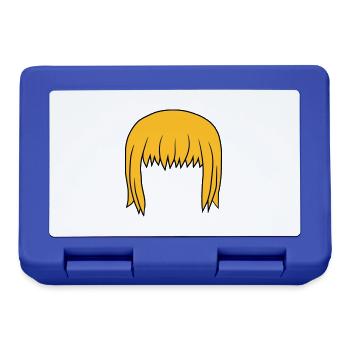 Anime Blonde Bobfrisur Bob - Brotdose - Royalblau - Vorne