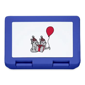 Anniversaire Chats 2 Amis - Boîte à goûter - bleu royal - Devant