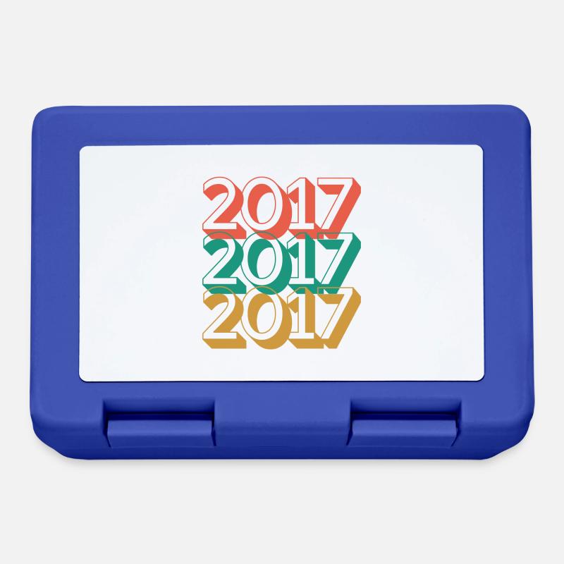 Anniversaire année 2017 / Vintage 2017 - Boîte à goûter - bleu royal