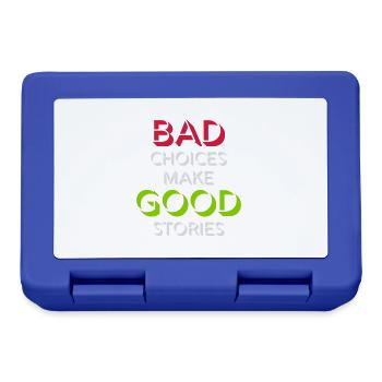 bad decisions great stories - Brotdose - Royalblau - Vorne