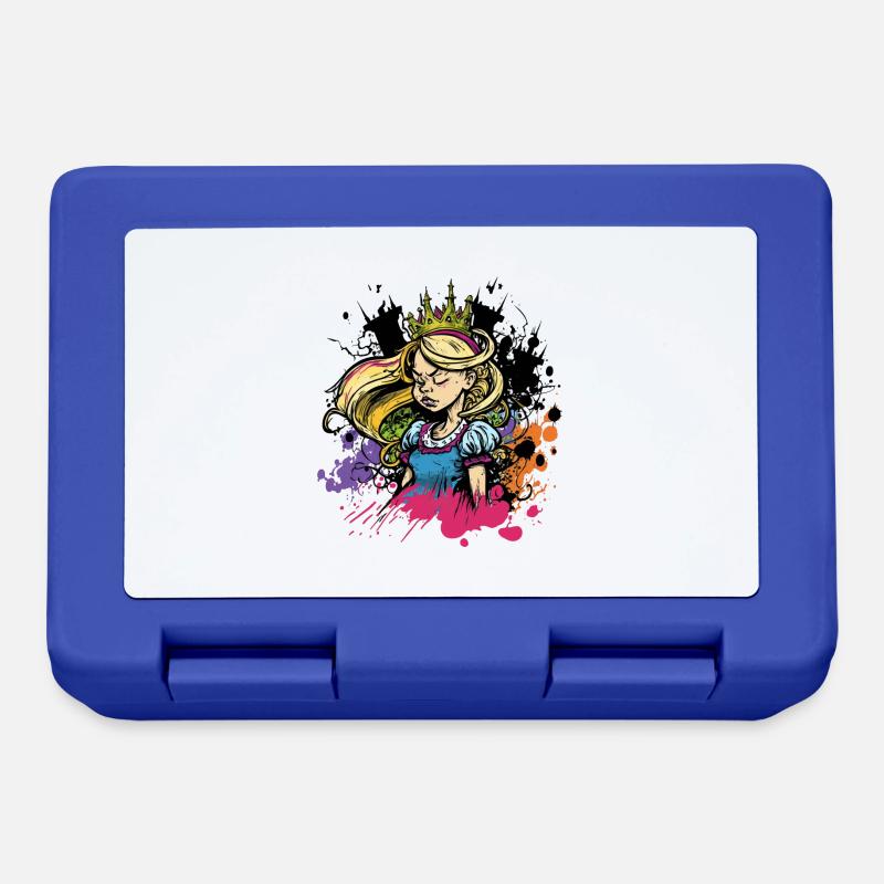 Prinzessin Graffiti Mädchen - Brotdose - Royalblau