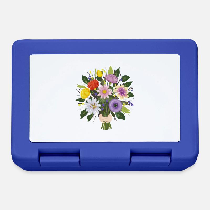 Bouquet de fleurs de jardin - Boîte à goûter - bleu royal