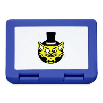 Sir Cat Gentleman Chapeau haut de forme Monocle Rich Gentleman - Boîte à goûter - bleu royal - Devant