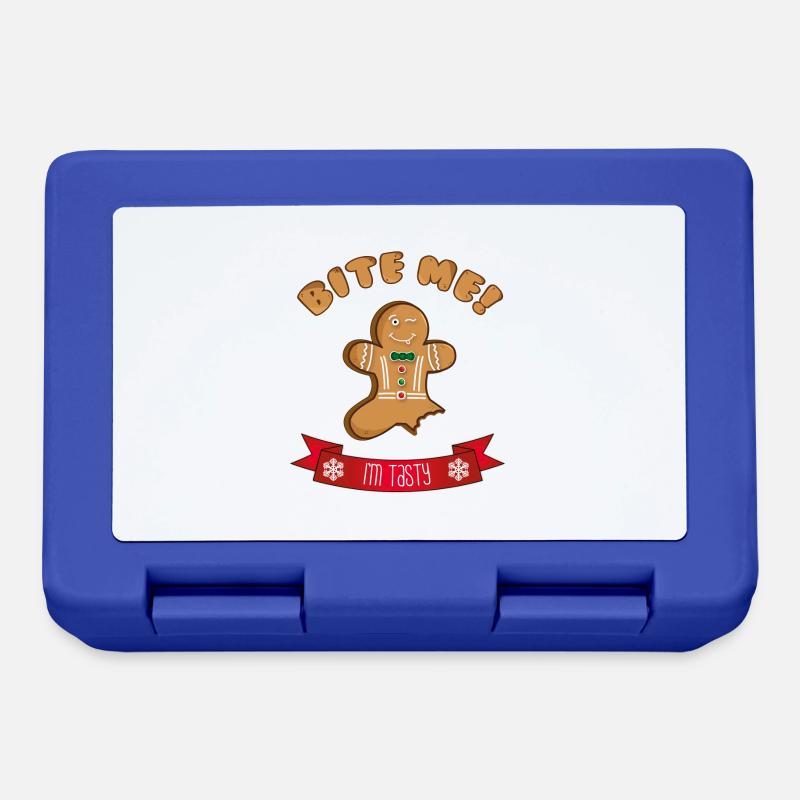 11869 gingerbread bite me red full - Lunchbox - royal blue