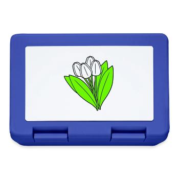 White Tulips Bouquet Spring Summer Flowers - Lunchbox - royal blue - Front