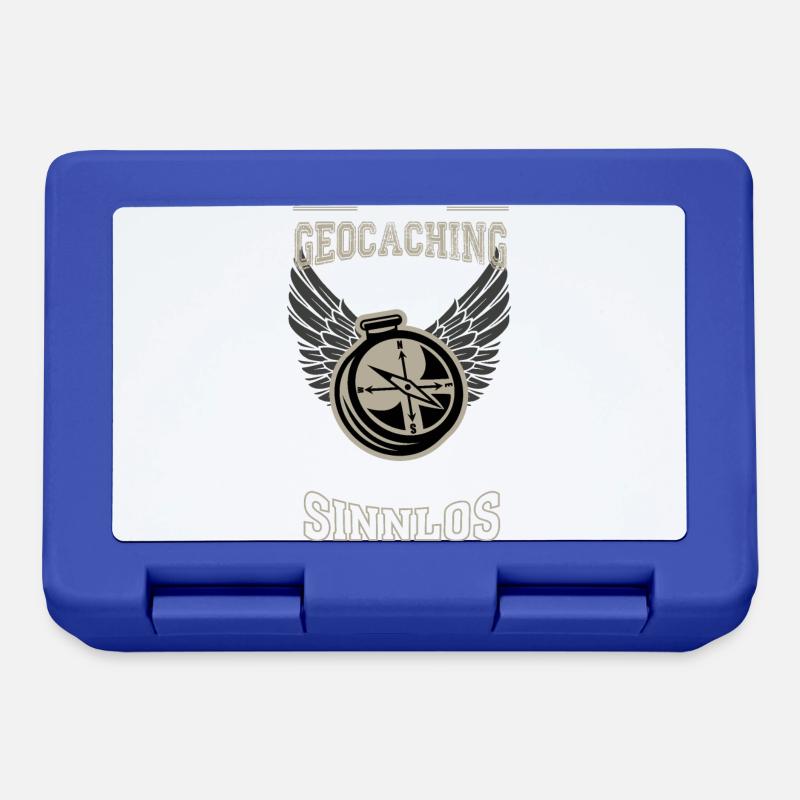 Geocaching Leben sinnlos - Geschenk - Brotdose - Royalblau