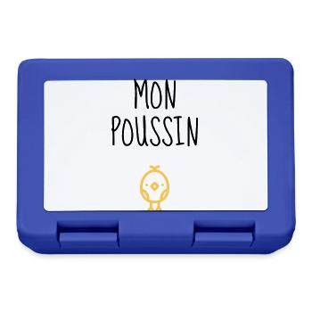 Mon Poussin - Bébé - Naissance - Amour - Famille - Boîte à goûter - bleu royal - Devant