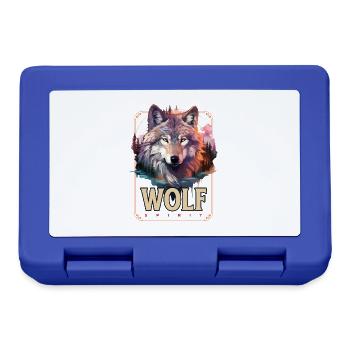 Loup tête de loup Nature nature sauvage aventure forêt Art - Boîte à goûter - bleu royal - Devant