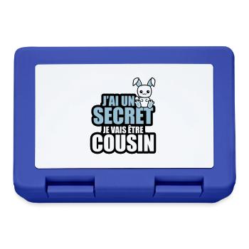 j'ai un secret je vais être cousin - Boîte à goûter - bleu royal - Devant