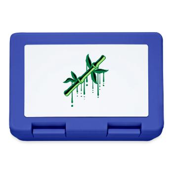 bambou graffiti gouttes plante tige arbre feuilles - Boîte à goûter - bleu royal - Devant