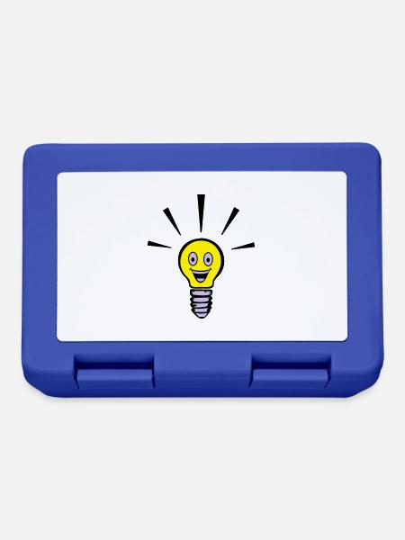 Light bulb with smiley - big idea - Lunchbox - royal blue