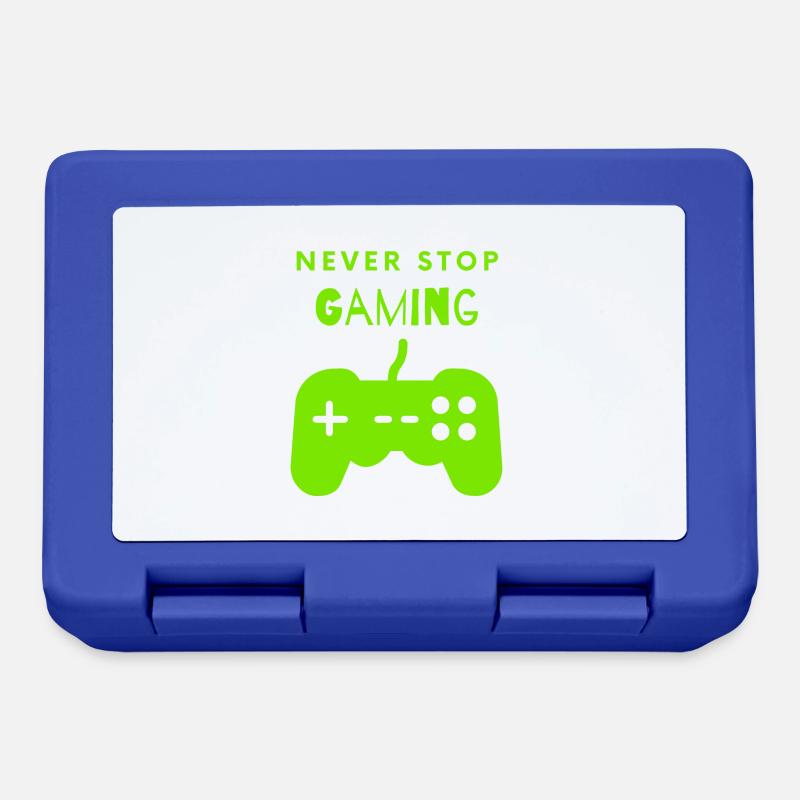 Never stop gaming - Brotdose - Royalblau
