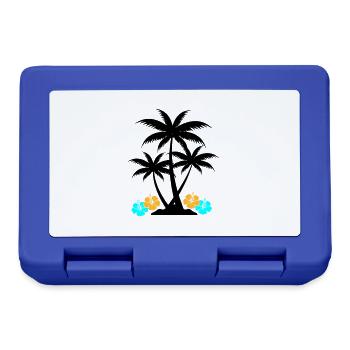 Hibiscus palmier - Boîte à goûter - bleu royal - Devant