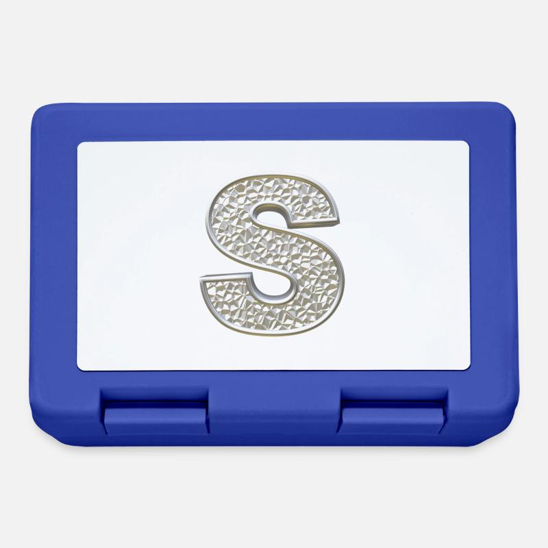 S, letter, initial, monogram, - Brotdose - Royalblau