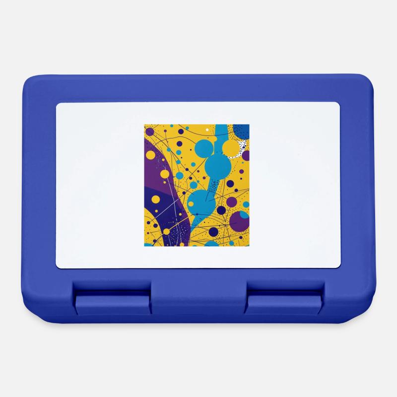 Points et lignes dessinés de manière abstraite - Boîte à goûter - bleu royal