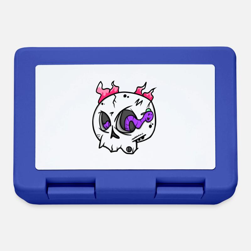 Skull & Worm : Crâne coloré avec une touche d’originalité ! - Boîte à goûter - bleu royal